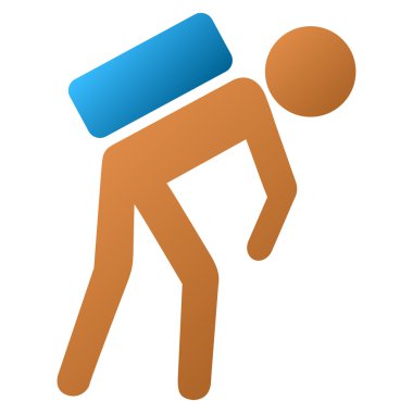 Çocuk Kurye degrade glif simgesi