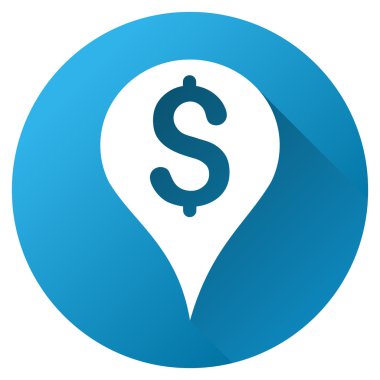 Banka Haritası İşaretleyici Gradyan Yuvarlak Vektör Simgesi