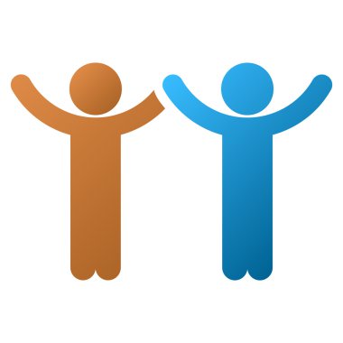 Hands Up Children Gradyan Vektör Simgesi