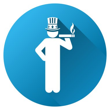 Amerikan kapitalist degrade glif simgesi yuvarlak