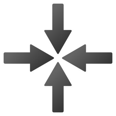 Oklar degrade glif simgesi collide