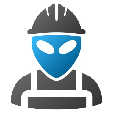 Alien Worker Gradyan Vektör Simgesi