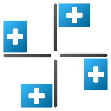 Hastane Bayrakları Gradyan Vektör Simgesi