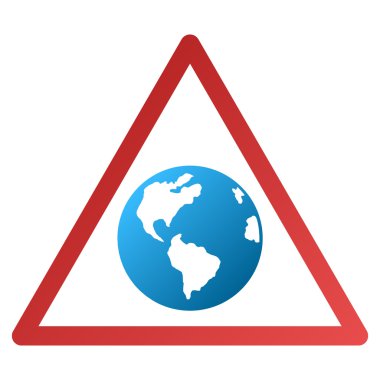 Dünya uyarı degrade vektör simgesi