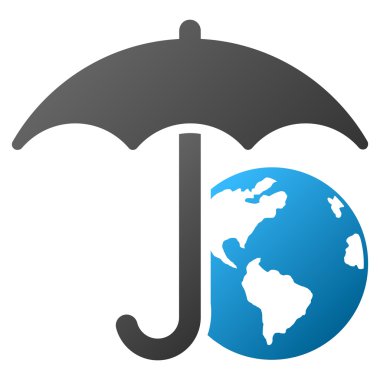 Dünya şemsiye degrade vektör simgesi