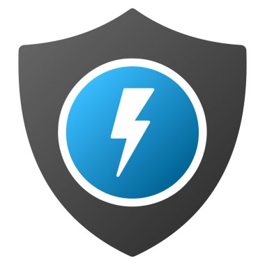 Elektrik koruma degrade vektör simgesi