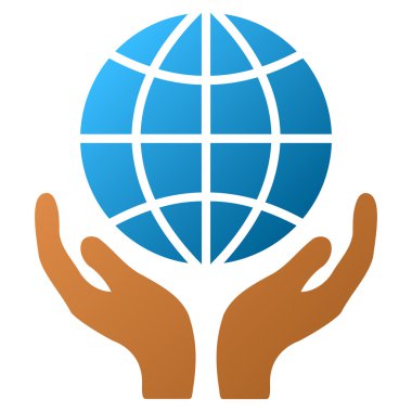 Küresel eller degrade vektör simgesi