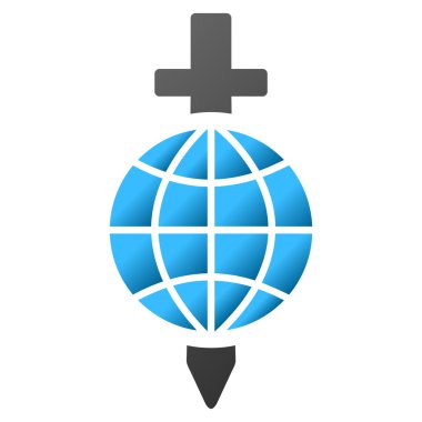 Küresel güvenlik kılıç degrade vektör simgesi