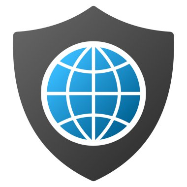 Küresel kalkan degrade vektör simgesi