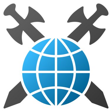 Küresel kılıç koruma degrade vektör simgesi