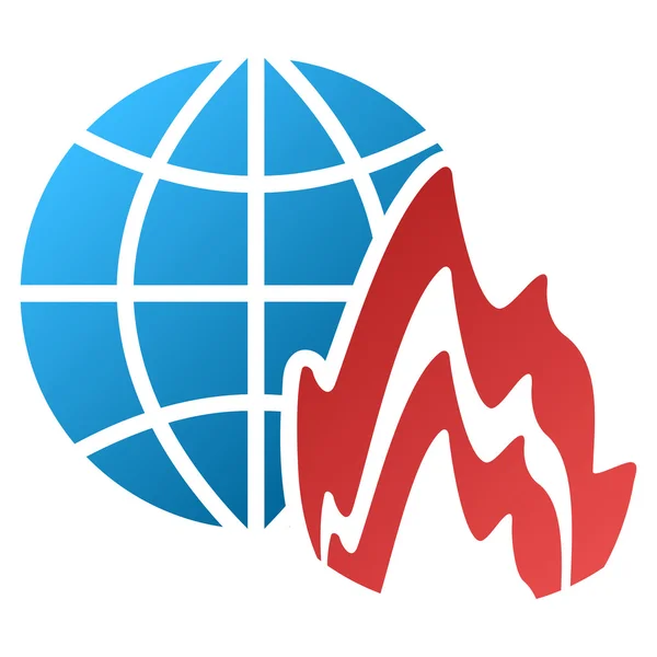 Icona vettoriale gradiente di fuoco globale — Vettoriale Stock