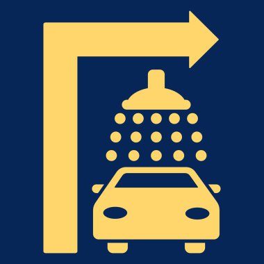 Carwash Turn sağ düz Raster illüstrasyon