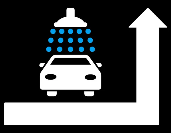 Carwash Turn Ahead Flat Raster — стоковое фото