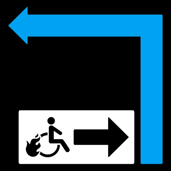 残疾人消防出口左转平板显示器 — 图库照片