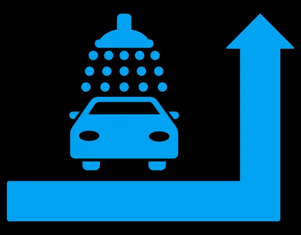 Biltvätt Turn Ahead platt Raster Illustration — Stockfoto