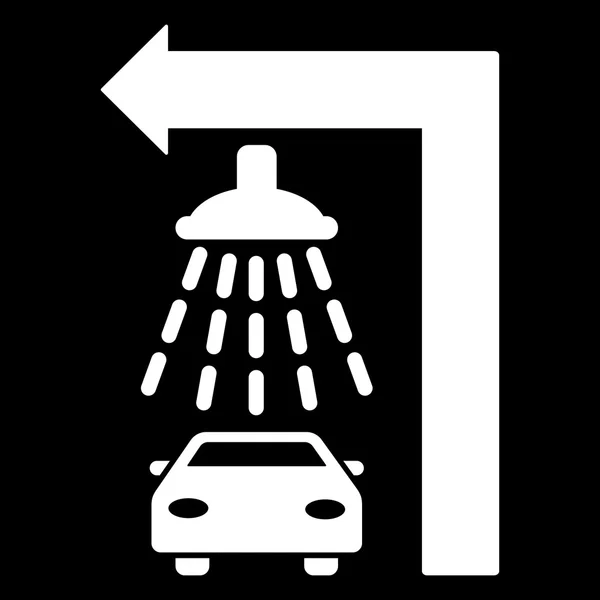 Carwash Turn Left Flat Raster Illustration