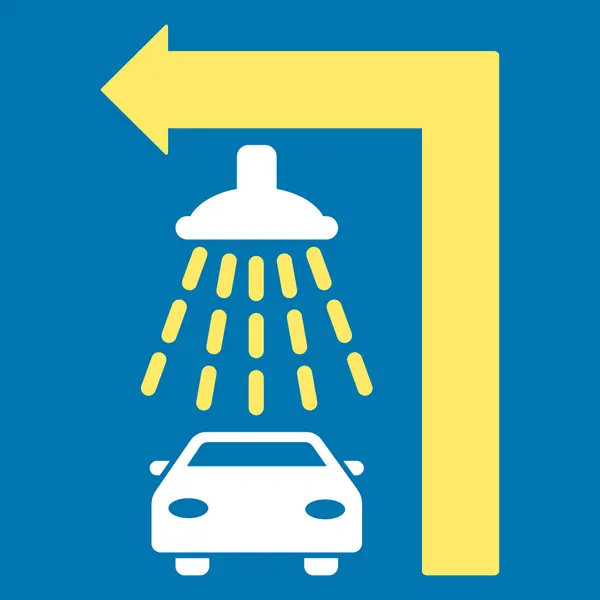 Carwash Turn Left Flat Raster Illustration — Photo