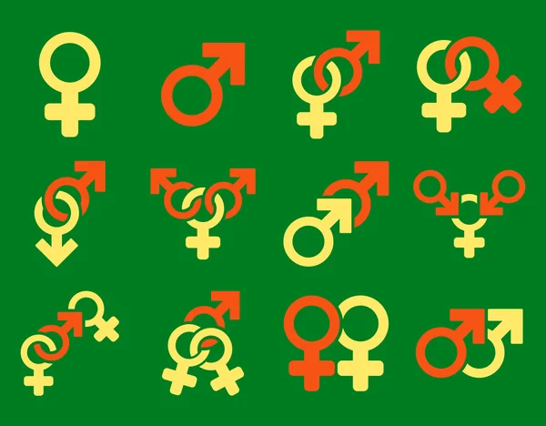 Símbolos de relación sexual Set de iconos de trama plana — Foto de Stock