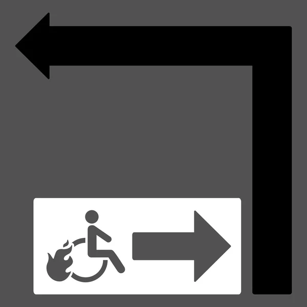 残疾人消防出口左转平板显示器 — 图库照片