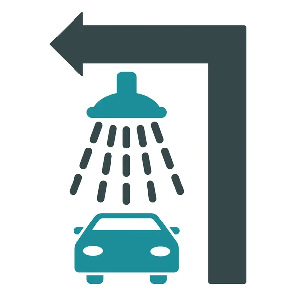 Carwash Turn Left Flat Raster Illustration — Photo