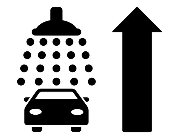 Car Shower Ahead Direction Flat Raster Illustration — Stock Photo, Image