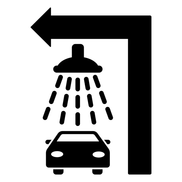 Carwash Turn Left Flat Raster Illustration — Photo