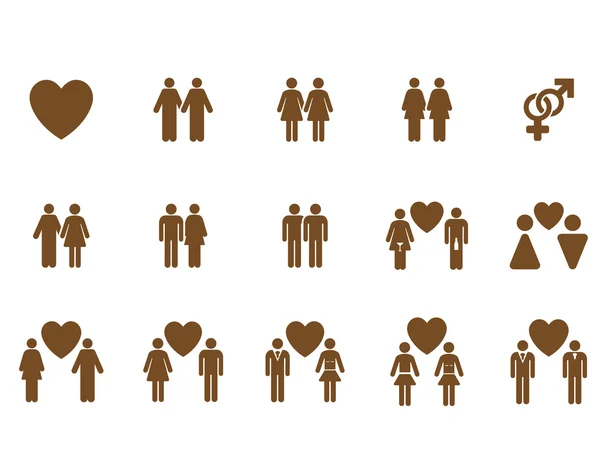 Love Pairs Flat Raster Icon Set — Stock Photo, Image