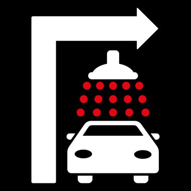 Carwash Turn sağ düz vektör çizim