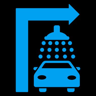 Carwash Turn sağ düz vektör çizim