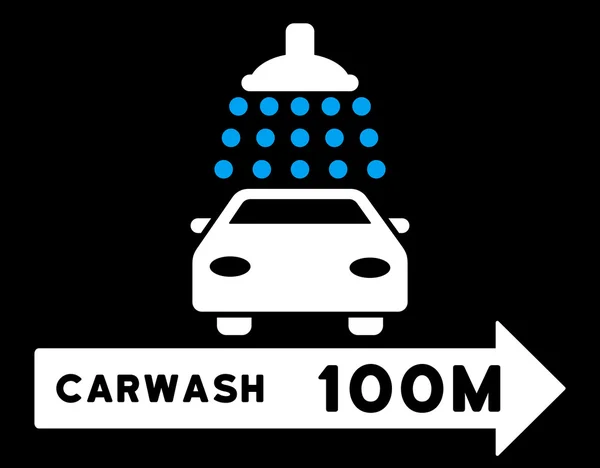 Illustration vectorielle plate de direction droite de lavage de voiture — Image vectorielle