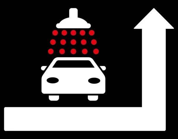 Carwash Turn Ahead Flat Vector Illustration — Stock Vector