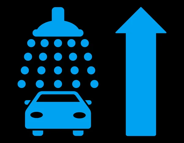 Bilen dusch Ahead riktning platt vektor Illustration — Stock vektor