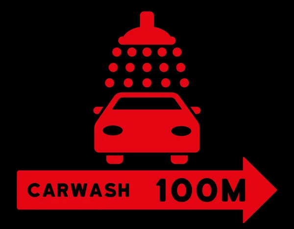 Illustration vectorielle plate de direction droite de lavage de voiture — Image vectorielle