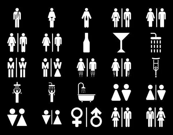 Set de iconos de vectores planos para personas de baño — Archivo Imágenes Vectoriales
