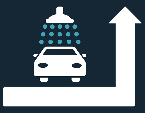 Carwash Turn Ahead Illustration vectorielle plate — Image vectorielle