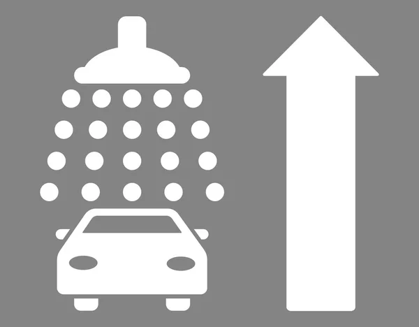 Car Shower Ahead Direction Flat Vector Illustration — Stockvector
