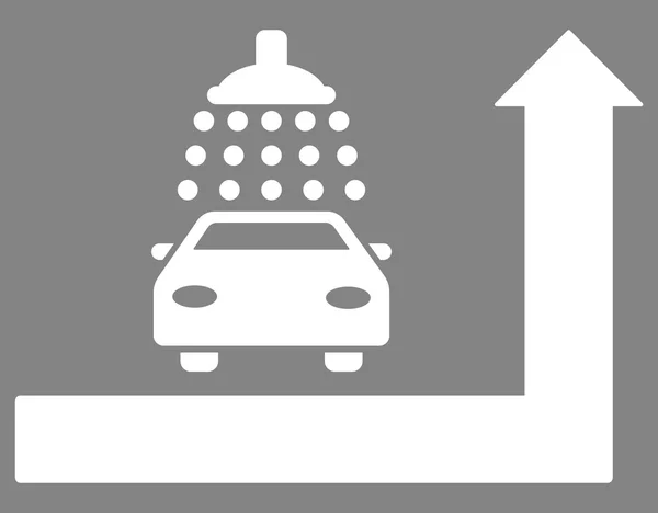 Carwash Turn Ahead Illustration vectorielle plate — Image vectorielle