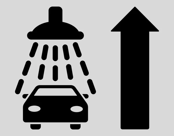 Araba duş ileri yönde düz vektör çizim — Stok Vektör
