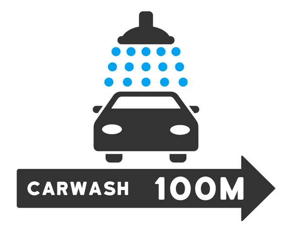 Illustration vectorielle plate de direction droite de lavage de voiture — Image vectorielle