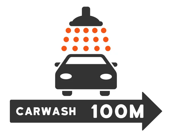 Illustration vectorielle plate de direction droite de lavage de voiture — Image vectorielle