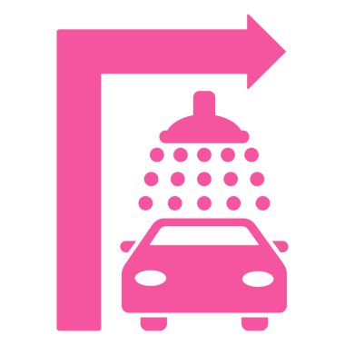 Carwash Turn sağ düz vektör çizim