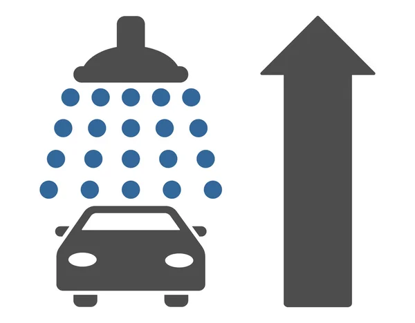 Illustration vectorielle plate de direction de tête de douche de voiture — Image vectorielle