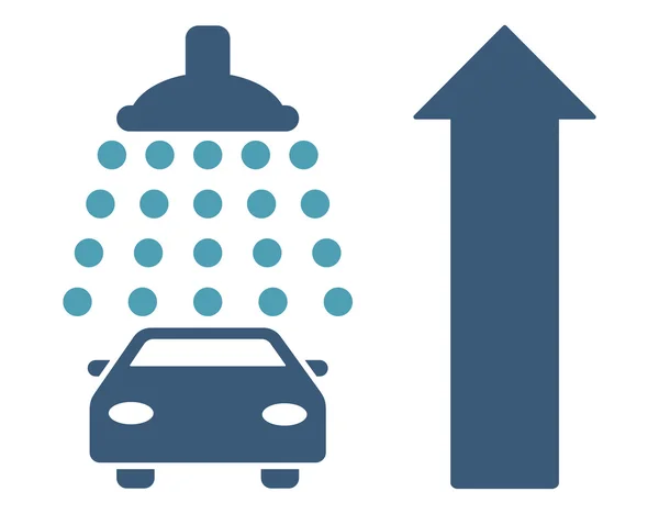 Illustration vectorielle plate de direction de tête de douche de voiture — Image vectorielle