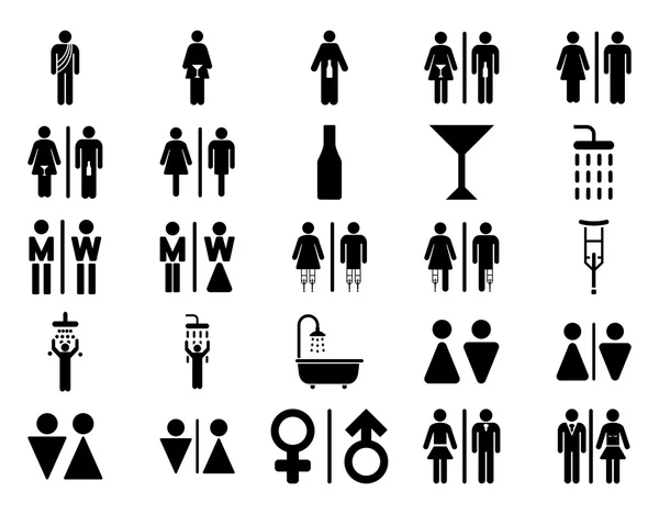 Set de iconos de vectores planos para personas de baño — Archivo Imágenes Vectoriales