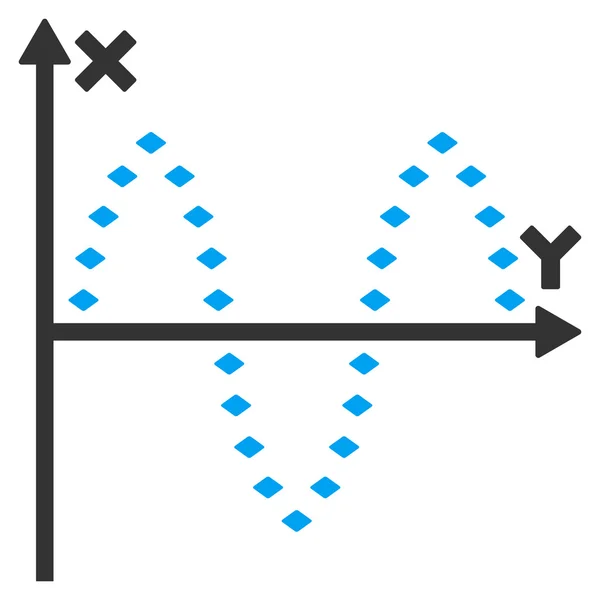 Gepunktetes sinusoides Raster-Symbol in der Symbolleiste — Stockfoto