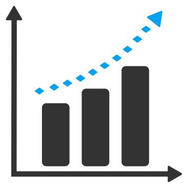 Noktalı olumlu Trend vektör araç çubuğu simgesi