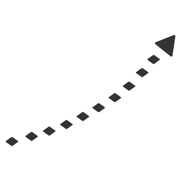 Tečkovaná růstu Trend vektor ikona tlačítka panelu nástrojů — Stockový vektor