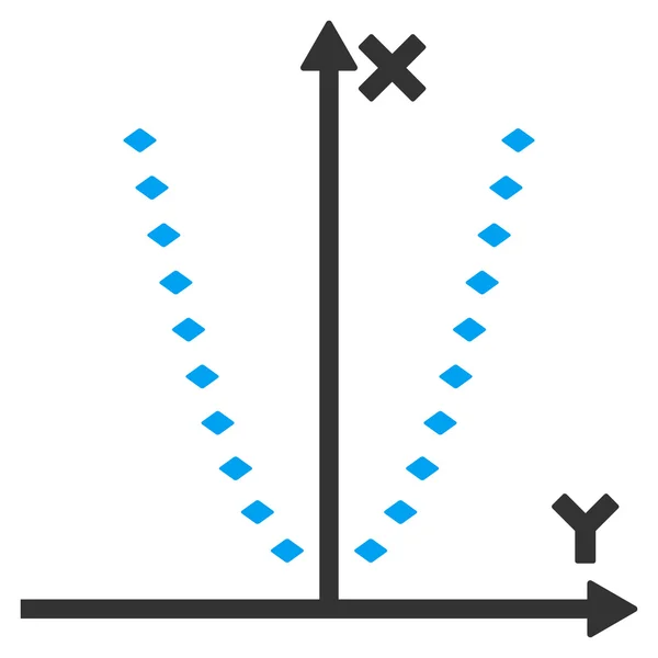 Gepunktete Parabel-Vektor-Symbolleiste — Stockvektor