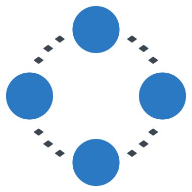 Dairesel ilişkiler glif araç çubuğu simgesi