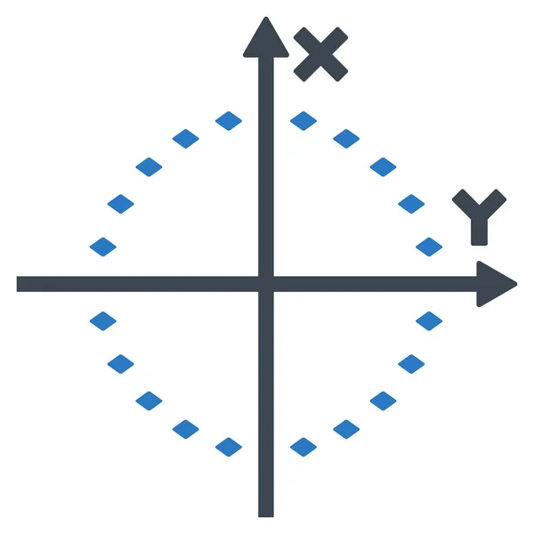 Prickig cirkel Plot Glyph verktygsfältsikon — Stockfoto